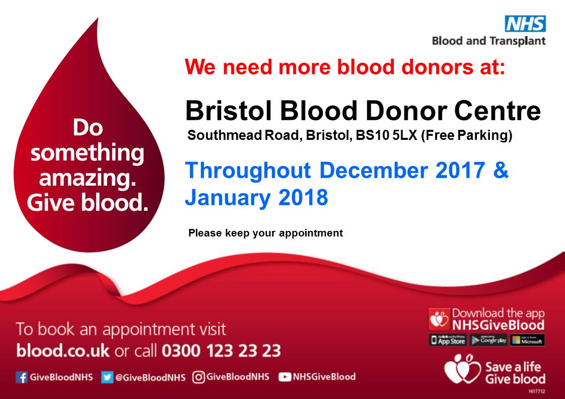 Give blood this December North Bristol NHS Trust